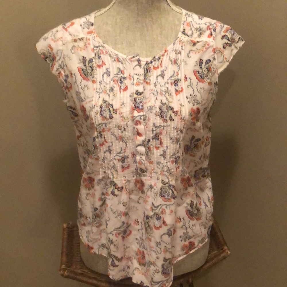 Joie cap sleeved floral printed blouse Sz small